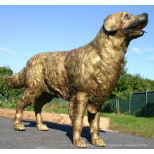 Bronze Golden Retriever Statue